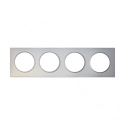 LEGRAND 600854 - Plaque carrée, Dooxie, 4 postes, Effet aluminium - FC