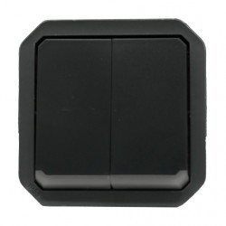 LEGRAND 069806L - Commande double étanche composable 3 fonctions Plexo Anthracite