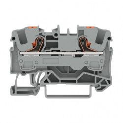 Bloc de jonction Gris 2 conducteurs 6mm avec poussoir - WAGO 2206-1201