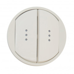 LEGRAND 068004 - Enjoliveur double va-et-vient à voyant Blanc Céliane