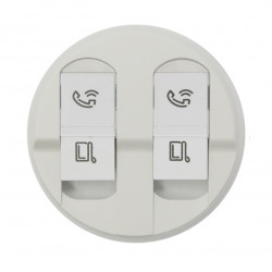 LEGRAND 068252 - Enjoliveur pour double prise RJ45 Blanc Céliane