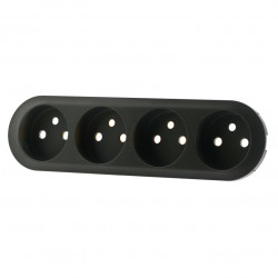 LEGRAND 067925 - Enjoliveur quadruple prise Graphite Céliane