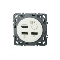 LEGRAND 067371 - Media Hub Light Sortie HDMI et USB blanc Céliane - FC