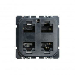 LEGRAND 067394 - Prise multimédia quadruple RJ45 STP Céliane