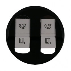 Enjoliveur prise RJ45 double Céliane Noir - LEGRAND CN2346