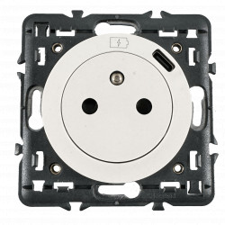 Prise 2P+T avec chargeur Céliane Blanc - LEGRAND CB0140