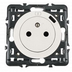 Prise avec chargeur 2P+T Céliane Blanc - LEGRAND CB0140