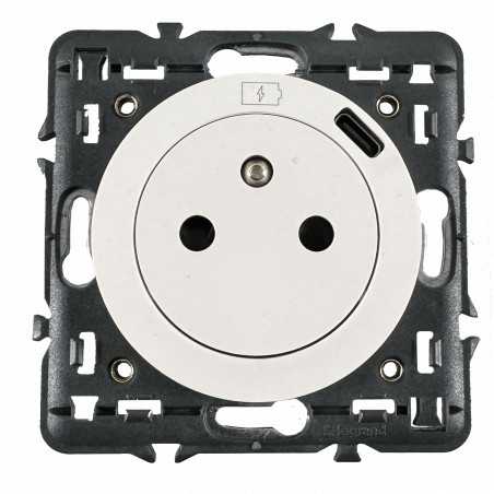 Prise avec chargeur 2P+T Céliane Blanc - LEGRAND CB0140