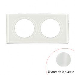 Plaque Céliane Verre Opale 2 postes - LEGRAND CP2002