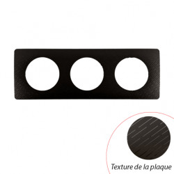 Plaque Céliane Noir Météore 3 postes - LEGRAND CP0703