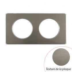 Plaque Céliane Acier Satiné 2 postes - LEGRAND CP1802