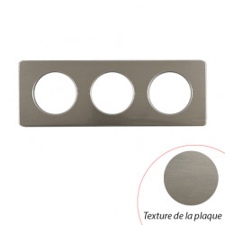 Plaque Céliane Acier Satiné 3 postes - LEGRAND CP1803