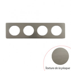 Plaque Céliane Acier Satiné 4 postes - LEGRAND CP1804