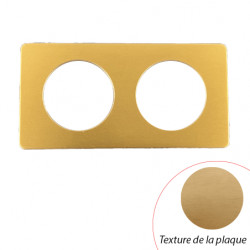 Plaque Céliane Laiton Satiné 2 postes - LEGRAND CP1202