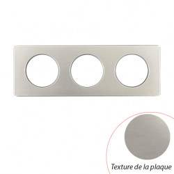 Plaque Céliane Alu Satiné 3 postes - LEGRAND CP1703