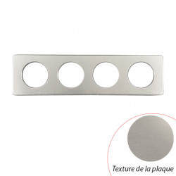 Plaque Céliane Alu Satiné 4 postes - LEGRAND CP1704