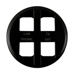 Enjoliveur prise RJ45 quadruple Céliane Noir - LEGRAND CN4348