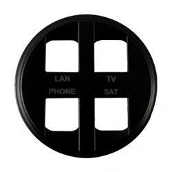 Enjoliveur RJ45 quadruple Céliane Noir - LEGRAND CN4348