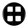 Enjoliveur RJ45 quadruple Céliane Noir NEW