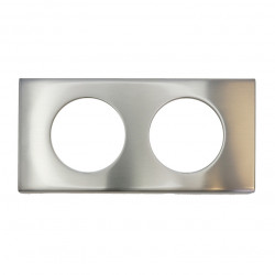 LEGRAND 069102 - Plaque 2 postes Inox brossé Céliane