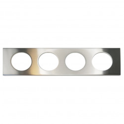 LEGRAND 069104 - Plaque 4 postes Inox brossé Céliane
