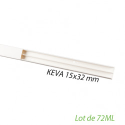 Moulures KEVA 15x32mm 2 compartiments lot de 72 mètres - PLANET WATTOHM 11540