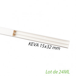 Moulures KEVA 15x32mm 2 compartiments lot de 24 mètres - PLANET WATTOHM 11540