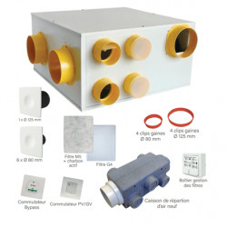 Kit VMC double Flux DF72 Hygro avec 7 bouches - EOLIANCE 911951