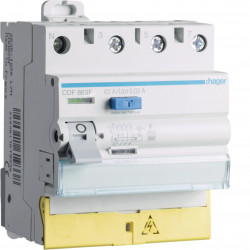 Interrupteur différentiel 30MA 4x63A Type F - HAGER CDF863F
