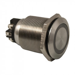 Bouton poussoir inox avec anneau lumineux diam. 22mm - ACIE BOPO-S