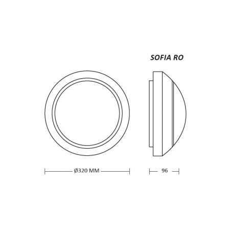 35012705 - Hublot étanche Sofia 1xE27 Rond Noir