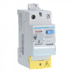 Interrupteur différentiel Hager 40A 30mA Type-A 2P à vis - CDA743F