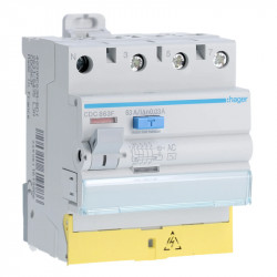 Interrupteur différentiel Hager 3P+N 63A 30mA Type-AC à vis - CDC863F