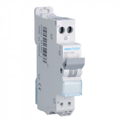 Disjoncteur Hager monophasé 1P+N SanVis C-6A - MFS706