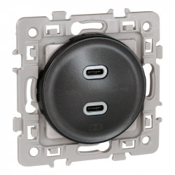 Square Chargeur double USB type-C 16,6W - EUROHM 60335