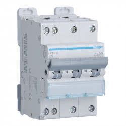 Disjoncteur Hager 3P+N à vis 6-10kA Courbe C 10A - NFT810