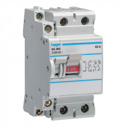 Interrupteur à déclenchement libre Hager 2P 63A - SA263