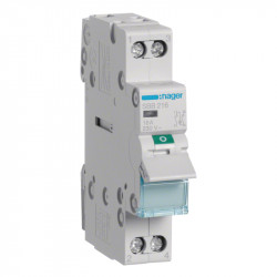 Interrupteur modulaire Hager 2 Pôles 16A à voyant - SBB216