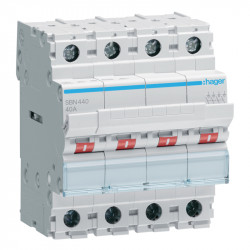Interrupteur modulaire Hager 4 Pôles 40A - SBN440