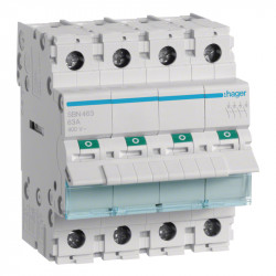 Interrupteur modulaire Hager 4 Pôles 63A - SBN463