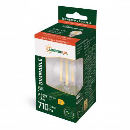 Ampoule LED E27 Ball 5,5W 2700K 710 lumens Dimmable
