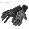 Lot de 12 paires gants de protection fin Taille 10 (HOGERT HT5K757-10)