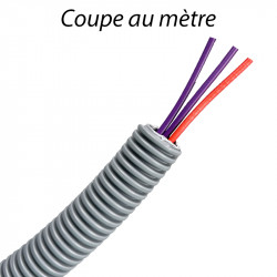 Gaine électrique ICTA16mm avec 3 fils 1,5mm 2 violet & 1 rouge - Coupe au mètre