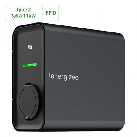 Borne recharge RFID voiture électrique réglable de 3,6 à 11 kW Prise Type 2