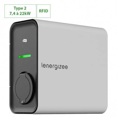Borne recharge RFID voiture électrique réglable de 7,4 à 22 kW Prise Type 2