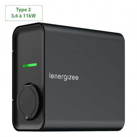 Borne recharge voiture électrique réglable de 3,6 à 11 kW Prise Type 2 + Prise 230V - LENERGIZEE 423307