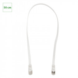 Cordons RJ45 plats Cat 6 FTP blanc 50 cm - OMELCOM GO310