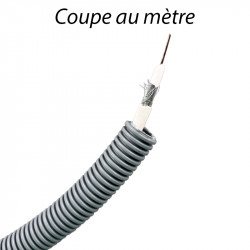 Gaine électrique Préfilée ICTA20mm + câble coaxial TV Blanc - Coupe au mètre