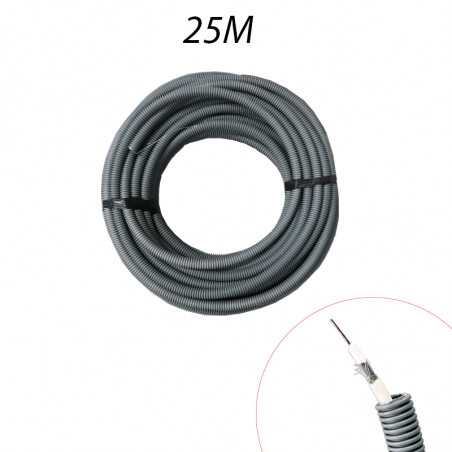 Gaine électrique ICTA Préfilée câble TV Blanc - Couronne de 25ml