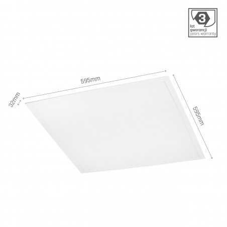 Lot De 4 Panneaux LED 600x600mm 40W 3000K 115lm/W - SLI035057WW-4U